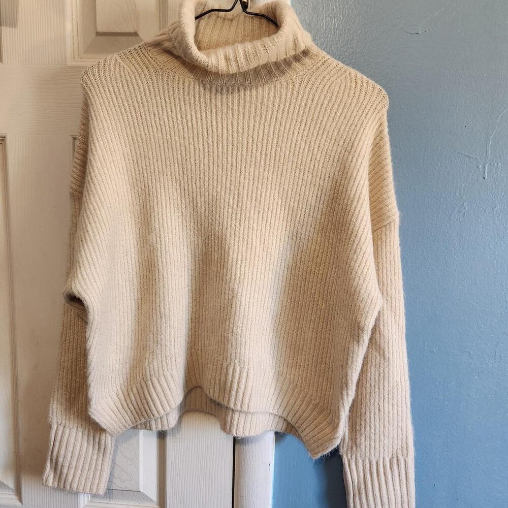 Sage the Label cream turtleneck sweater in size S